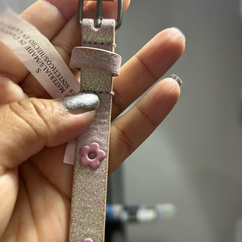 Glittery Pink Floral girl’s Belt